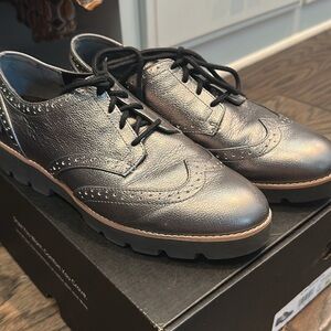 Vionic Alfina Pewter Leather Oxford Sz 10